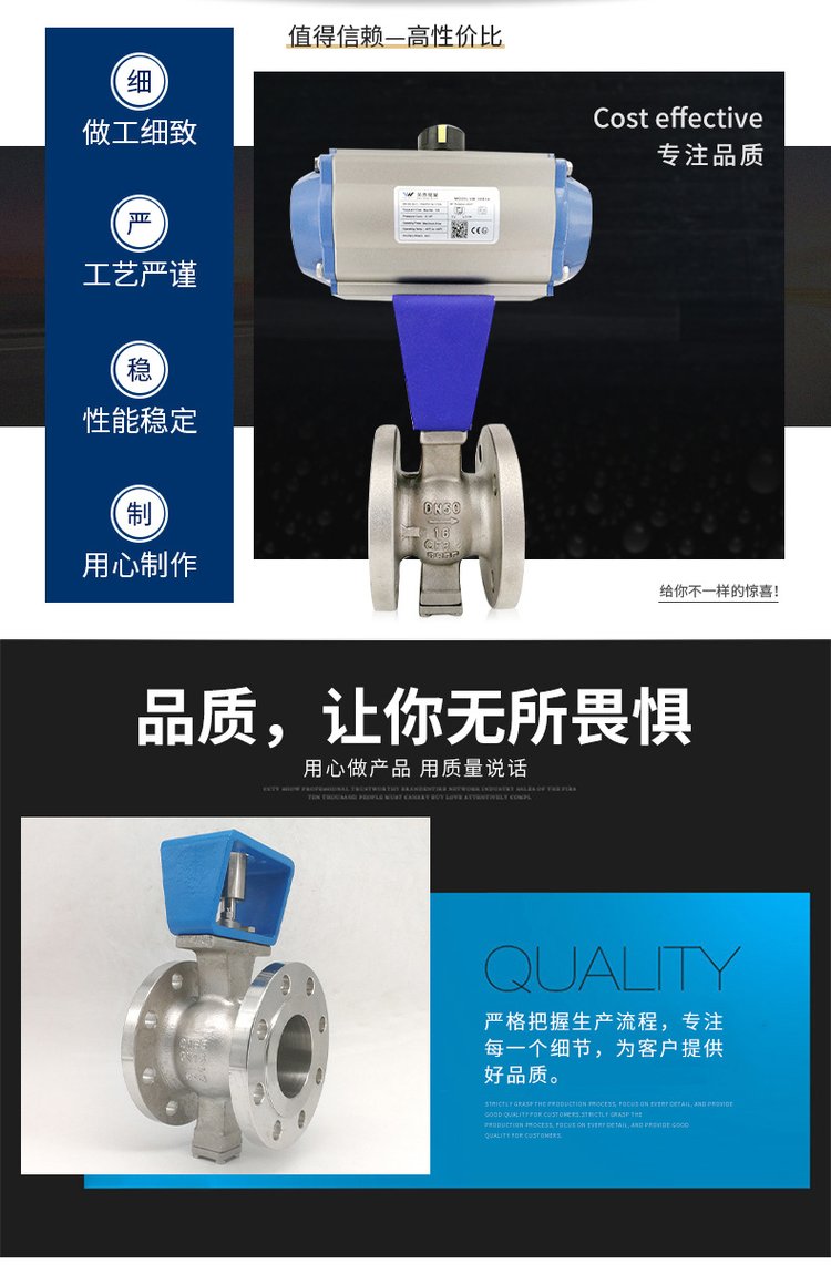 气动法兰式V型球阀VQ640F(图8)