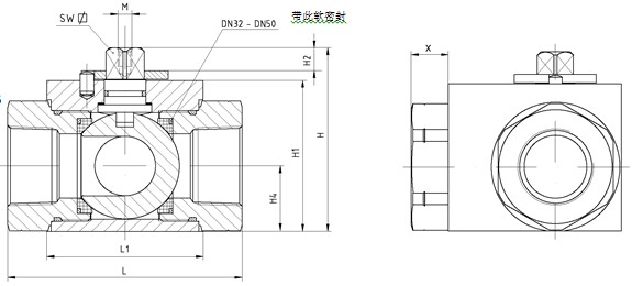 三通内螺纹高压球阀,三通高压球阀BK3/SK3