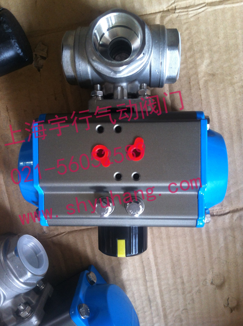 气动内螺纹三通球阀Q611F-16P DN25