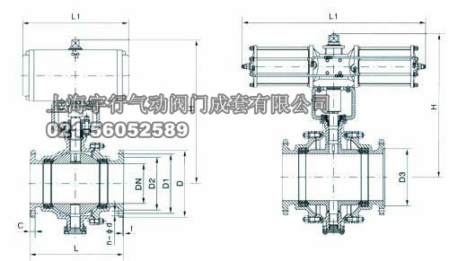 AW大口径铸钢执行器气动固定式球阀(图3)