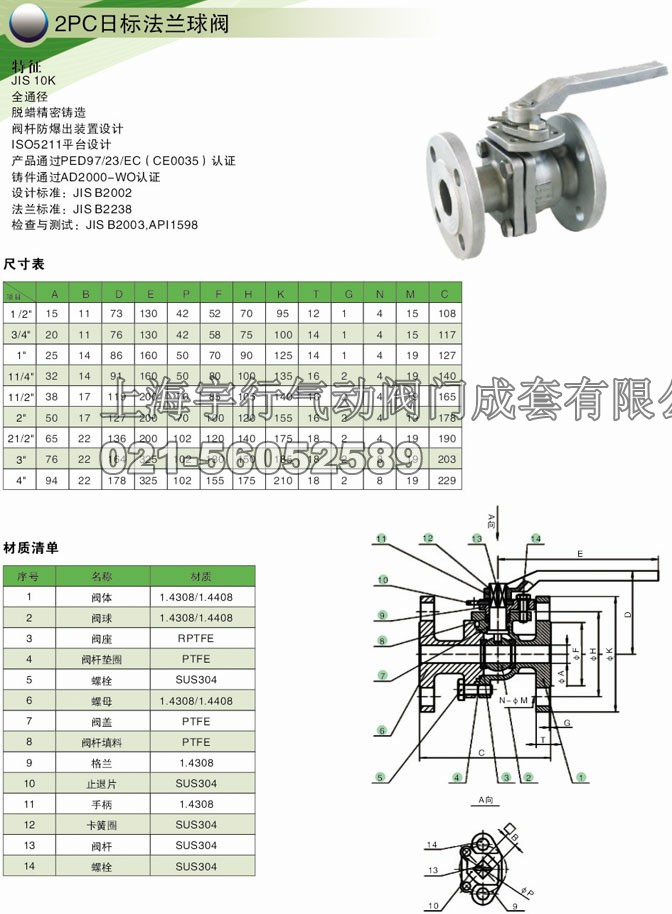 2PC低平台日标法兰球阀(图1)
