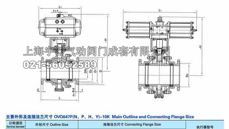 日标气动固定式球阀图纸 气动固定式球阀Q641F-美标-日标(图11)