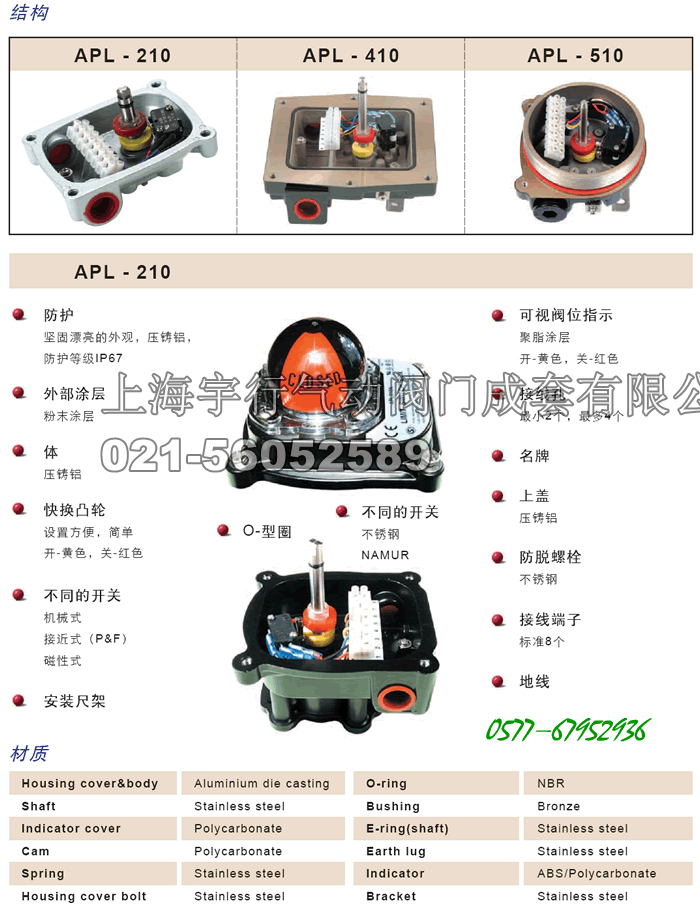 促销 APL-210N气动阀门限位开关 回讯器 回信器 阀位信号反馈装置(图35)