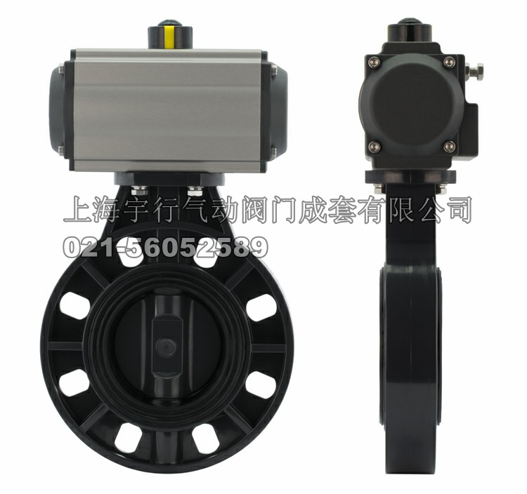 MDZK-AT气动对夹式软密封UPVC塑料蝶阀 D671X-10S耐酸碱(图4)