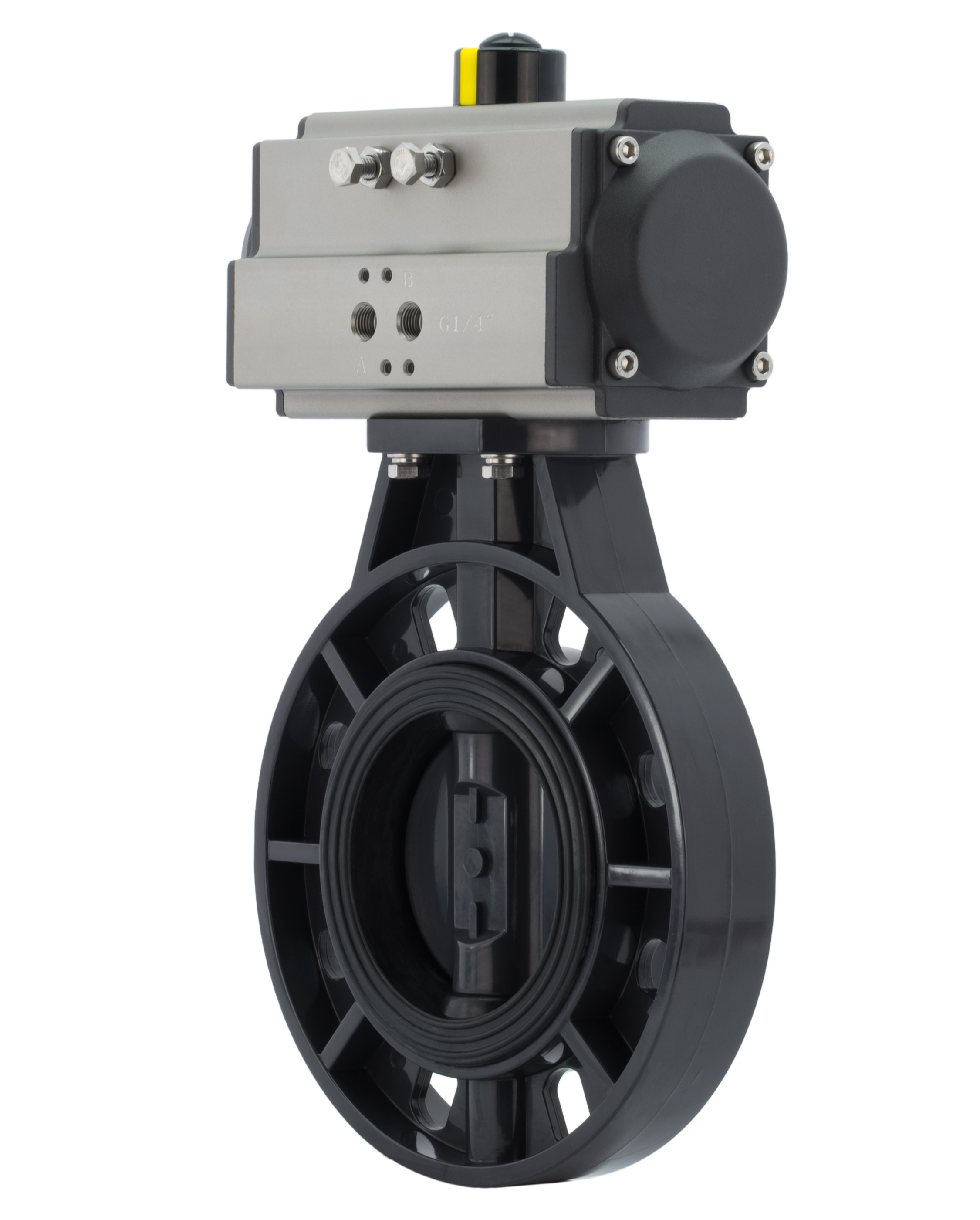 MDZK-AT气动对夹式软密封UPVC塑料蝶阀 D671X-10S耐酸碱(图5)